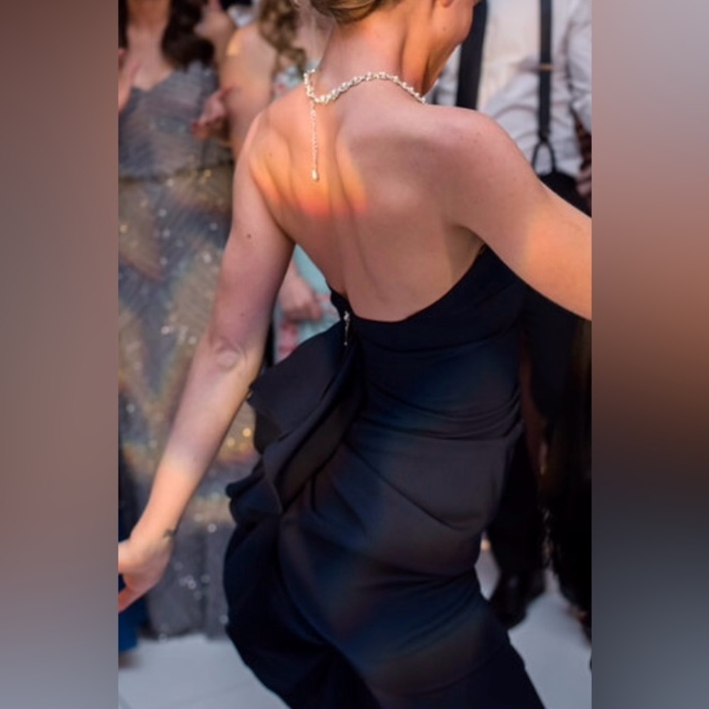 Navy Nicole Bakti black tie formal gown Size 0